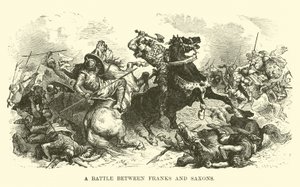 Une bataille entre Francs et Saxons - French School