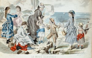 Une plage en Normandie, 1875 - French School