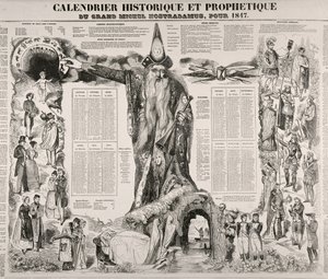 Calendrier Historique et Prophétique de Michel Nostradame (Nostradamus) (1503-66) 1847 - French School
