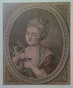 Une dame buvant du chocolat - French School