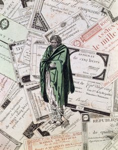 Un homme ruiné par la dépréciation des assignats - French School