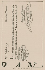 Un billet de la Banque Royale de Law (1719) - French School