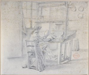 Un peintre de porcelaine à la manufacture de Sèvres, vers 1780 - French School