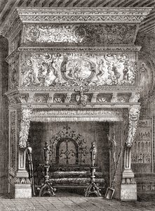 Une cheminée Renaissance au Musée de Cluny, Paris, France, de 