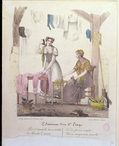 Une chambre au sixième étage, gravée par Montoux et Cheyère, 1830 - French School