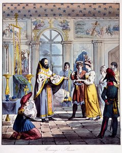 Un Mariage Orthodoxe Russe, début du 19e siècle - French School