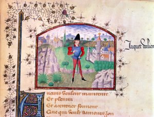 Un troubadour, du Livre des Cent Ballades par Jean Le Seneschal - French School