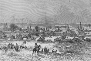 Vue de Kong, illustration de "Du Niger au Golfe de Guinée...", par Louis Gustave Binger - French School
