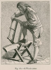 Un bûcheron - French School