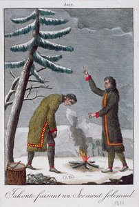 Un homme yakoute prêtant un serment solennel, 1811 - French School
