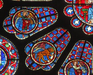 Un ange encensant et le lion de Saint Marc - French School