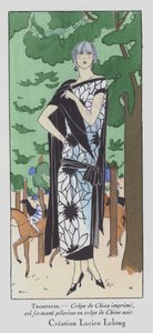 Une journée aux courses - la mode féminine des années 1920 par le couturier Lucien Lelong (lithographie couleur)