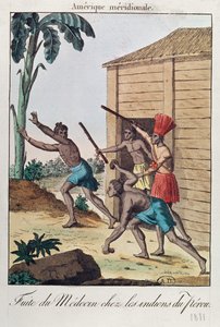 Un médecin fuyant des Indiens péruviens, 1811 - French School