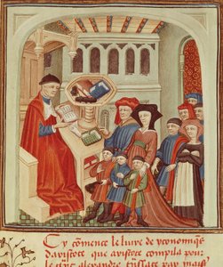 Une famille devant un financier, miniature d