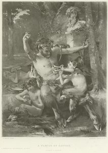 Une famille de satyres (gravure)