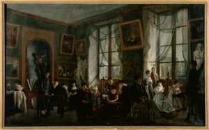 Une classe de dessin féminin, vers 1810 - French School