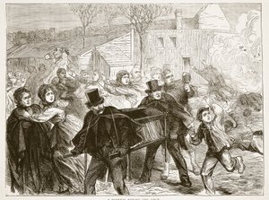 Un enterrement pendant le siège, mars 1871, illustration de l