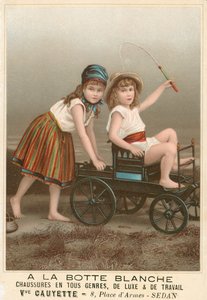 A la Botte Blanche Publicité française pour des chaussures (chromolitho) - French School