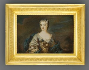 Une dame appelée Louise-Jeanne de Durfot, Duchesse de Mazarin et de la Meilleraye, vers 1750
