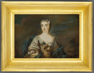 Une dame appelée Louise-Jeanne de Durfot, Duchesse de Mazarin et de la Meilleraye, vers 1750 - French School