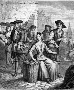 Une dame du marché (une vendeuse de poissons) au XVIIe siècle