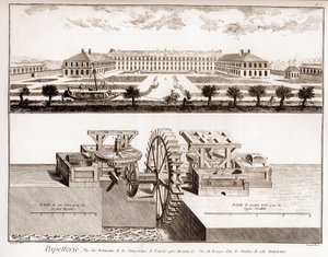 Une papeterie - Papeterie : vue des bâtiments de la manufacture d