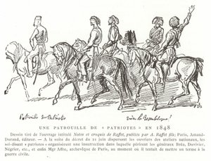 Une patrouille de patriotes, France, 1848 - French School