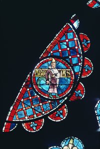 Un prophète, détail de la rosace nord, vers 1223 - French School
