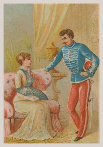 Un soldat et une dame - French School
