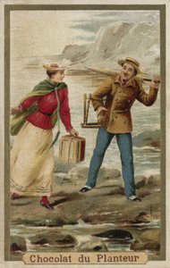Une promenade au bord de la mer - French School