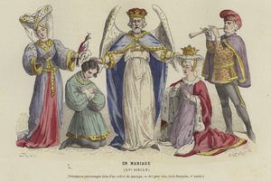 Un mariage, 15ème siècle - French School