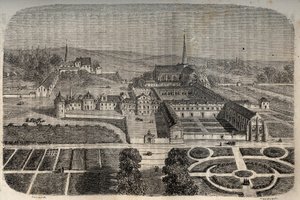 Abbaye de Chelles (Seine et Marne) - gravure dans « Histoire de France » par Victor Duruy (1811-1894) - 1882