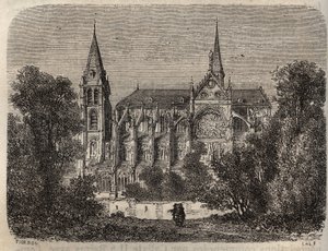 Abbaye Saint-Victor de Paris, fondée au 12e siècle - gravure dans 