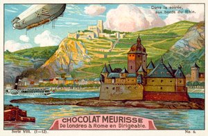 Au-dessus des rives du Rhin le soir