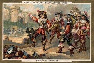 Abraham de Fabert (1599-1662), maréchal de France, lors du siège de Stenay (département de la Meuse) en 1654. Chromolithographie du 19ème siècle - French School