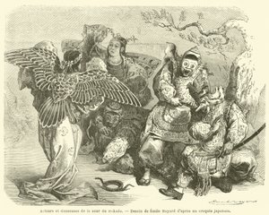 Acteurs et danseuses de la cour du mikado - French School