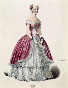 Actrice Eugénie Doche dans le rôle-titre de La Dame aux camélias, drame d
