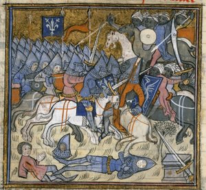 Croisés combattant les Sarrasins, illustration des 