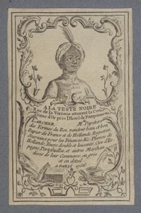 Publicité pour A la Teste Noire papetiers, Paris, 1756 - French School
