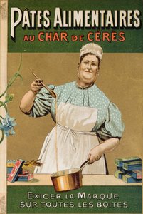 Publicité pour les pâtes Au Char de Cérès, vers 1900 - French School