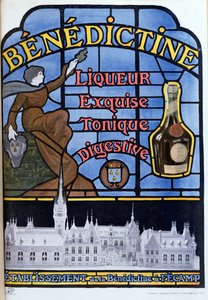Publicité pour la liqueur Bénédictine, début du XXe siècle - French School