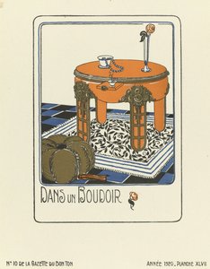 Advertisement for "Dans un Boudoir", pub.1920 (pochoir print)