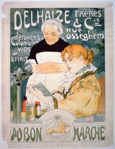 Publicité pour Delhaize, Frères et Co. au Bon Marché