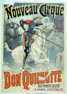 Publicité pour Don Quichotte, Nouveau Cirque, Bouffonnerie à Cheval - French School