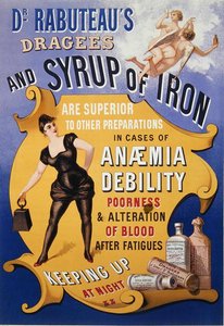 Publicité pour les dragées et le sirop de fer du Dr Rabuteau
