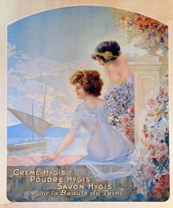 Publicité pour les produits de beauté Hygis pour la peau, vers 1910 - French School