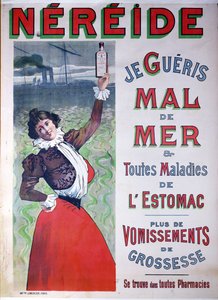Publicité pour le médicament Néréide contre le mal de mer, vers 1900 - French School