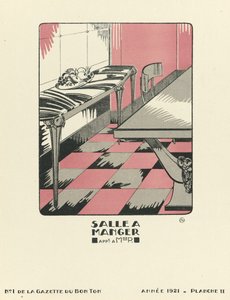 Publicité pour la "Salle a Manger", pub.1921 (impression sur pochoir) - French School