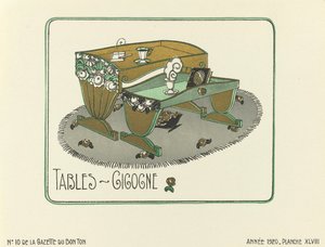 Advertisement for "Tables - Gigogne", pub.1920 (pochoir print)