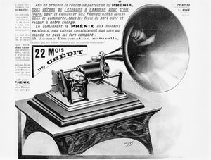Publicité pour le phonographe, vers 1905